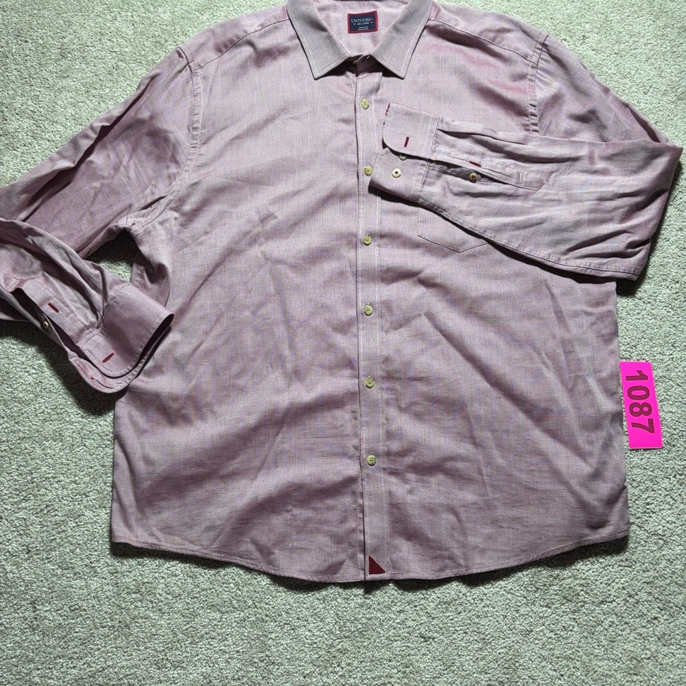 UNtuckit men’s long sleeve button pink shirt sz XXL